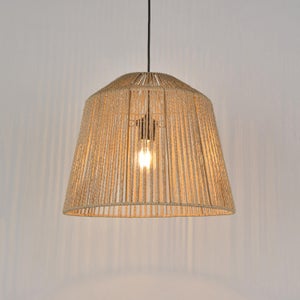 Suspension Quintana, papier, beige, diam.40 cm, E27