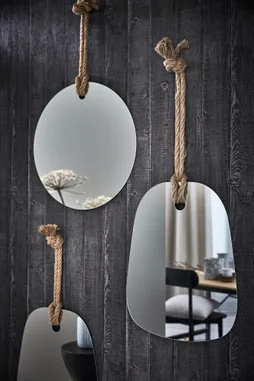 Miroir ovale Corda, l.43 x H.54.5 cm