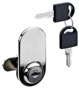 Serrure de vitrine acier à encastrer HETTICH de 4 a 14 mm  reversible