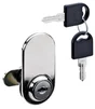 Serrure de vitrine acier à encastrer HETTICH de 4 a 14 mm  reversible