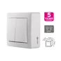Double interrupteur va et vient saillie surface, blanc, LEXMAN