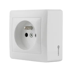 Prise avec terre saillie, complet, LEXMAN Surface, blanc