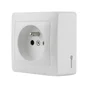 Prise avec terre saillie, complet, LEXMAN Surface, blanc