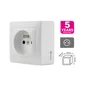 Prise avec terre saillie, complet, LEXMAN Surface, blanc