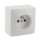 Prise avec terre saillie, complet, LEXMAN Surface, blanc