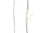 Guirlande microled etoile 40l blanc chaud 195cm cable argent 3piles aa
