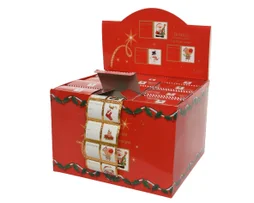 Etiquette cadeau adhesive motif Noel 6x3,5cm or/couleur rouleau 5m
