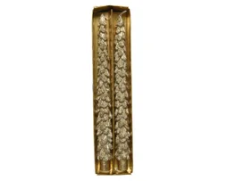 Bougie paraffine forme sapin 3h d2x25cm or pailletee lot de 2