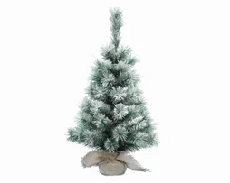 Mini sapin artificiel enneige Imperial d42/h60cm 34 pointes sac jute