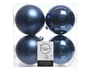 Boule Noel polystyrene d10cm bleu nuit brillant/mat lot de 4