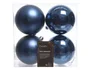 Boule Noel polystyrene d10cm bleu nuit brillant/mat lot de 4