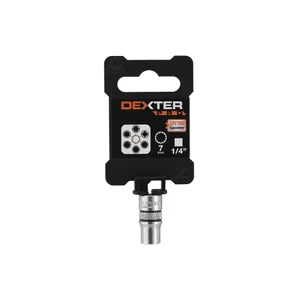 Douille 12 pans 1/4 en chrome vanadium DEXTER PRO, diam. 7 mm
