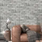 Papier peint intissé Sur intissé brique paillette gris