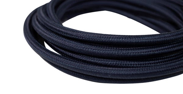 Câble tissu rond, bleu marine, 3 m