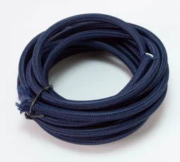 Câble tissu rond, bleu marine, 3 m