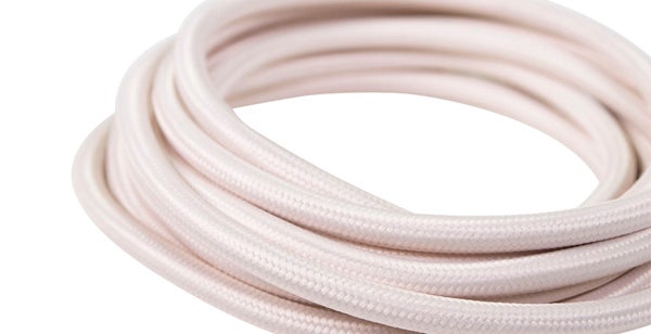 Câble tissu rond, rose ballerine, 3m