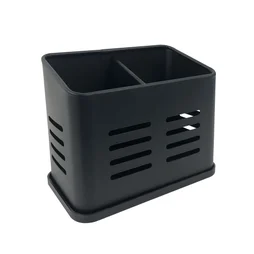 Pot range-couverts acier noir L.15.8 x H.13 cm
