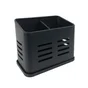 Pot range-couverts acier noir L.15.8 x H.13 cm