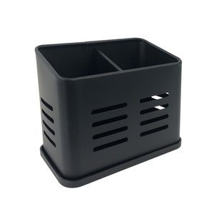 Pot range-couverts acier noir L.15.8 x H.13 cm