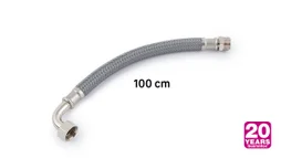 Flexible d'alimentation 100 cm coude mâle/fem 15 x 21 polyéthylène ondulé 10 ans