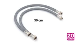 Lot de 2 flexibles 30 cm mâle / femelle 12 x 17 polyéthylène ondulé 20 ans