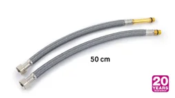Lot de 2 flexibles femelle/mâle 12x17 10x1 (3/8"), DN8, 50 cm