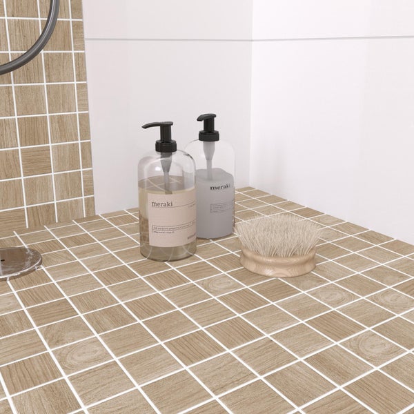 Mosaïque sol et mur remix porcelaine effet bois 30 x 30 cm ARTENS