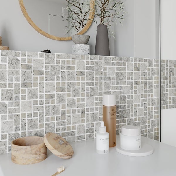 1 plaque mosaique Capcoz gris 30 x 30 cm ARTENS