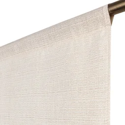Paire de vitrages tamisant Lazaro ecru et dore l. 45 x H. 120 cm