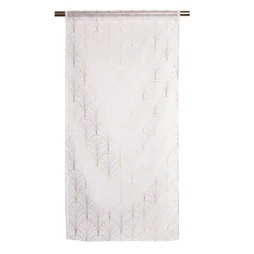 Vitrage transparent Tamara blanc et dore l. 80 x H. 160 cm