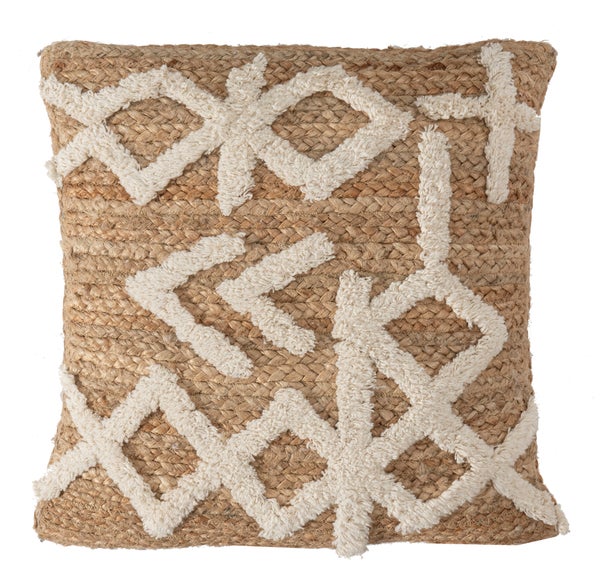 Coussin Jute Mika, naturel ecru 45x45 cm