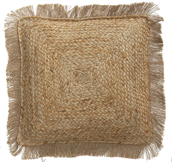 Coussin Jute frange, naturel l.40 x H.40 cm