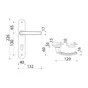 2 poignees de porte Baltic/beverly trou de cylindre ALPERTEC, aluminium entraxe 195 mm