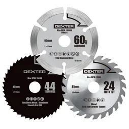 Lot de 3 lames de scie circulaire multimatériaux, DEXTER