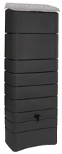 Récupérateur d'eau aérien rectangulaire mural, 300 litres, anthracite