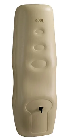 Récupérateur d'eau aérien rectangulaire mural, 400 litres, beige