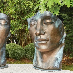 Visage homme bronze  H. 115 cm