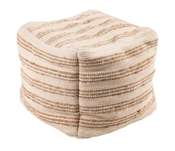 Pouf, naturel blanc l.40 x H.40 cm