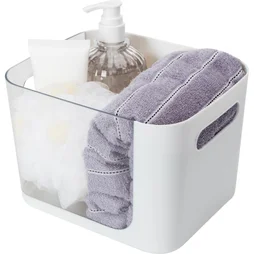 Boîte de rangement Nomade, H.14.2 x l.16.5 x P.14.2 cm, plastique blanc, Remix