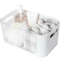 Boîte de rangement Nomade H.14.2 x l.18 x P.14.2 cm, plastique blanc, Remix