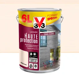 Lasure V33 hp LES COULEURS 5 L + 20% gratuit cèdre blanc satiné