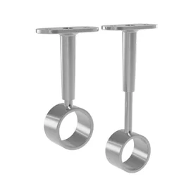 Lot de 1 support de barre de penderie D25 mm rond chrome 21.67 m