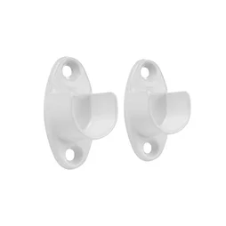 Lot de 2 support de barre de penderie D18 mm rond blanc 21.9 m