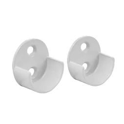 Lot de 2 support de barre de penderie D25 mm rond blanc 30 m
