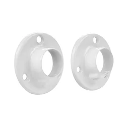 Lot de 2 support de barre de penderie D18 mm rond blanc 45 m