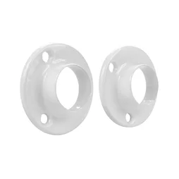 Lot de 2 support de barre de penderie D25 mm rond blanc 54.4 m