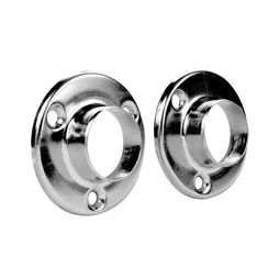 Lot de 2 support de barre de penderie D25 mm rond chrome 54 m