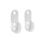 Lot de 2 support de barre de penderie ovale, 18.28 m diam. 30 x 15 mm blanc