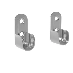 Lot de 2 support de barre de penderie D30 x 15 mm ovale chrome 18 m