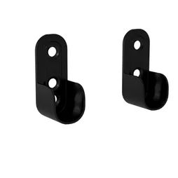 Lot de 2 support de barre de penderie D30 x 15 mm ovale noir 19.5 m